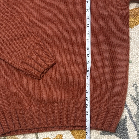 Rust Oversized Sweater 100% wool autumn jumper - Picture 12 of 13